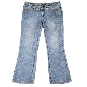 Southpole Jeans Womens 14 Blue Denim Straight Leg Boot Cut Vintage Hip Hop 34x28